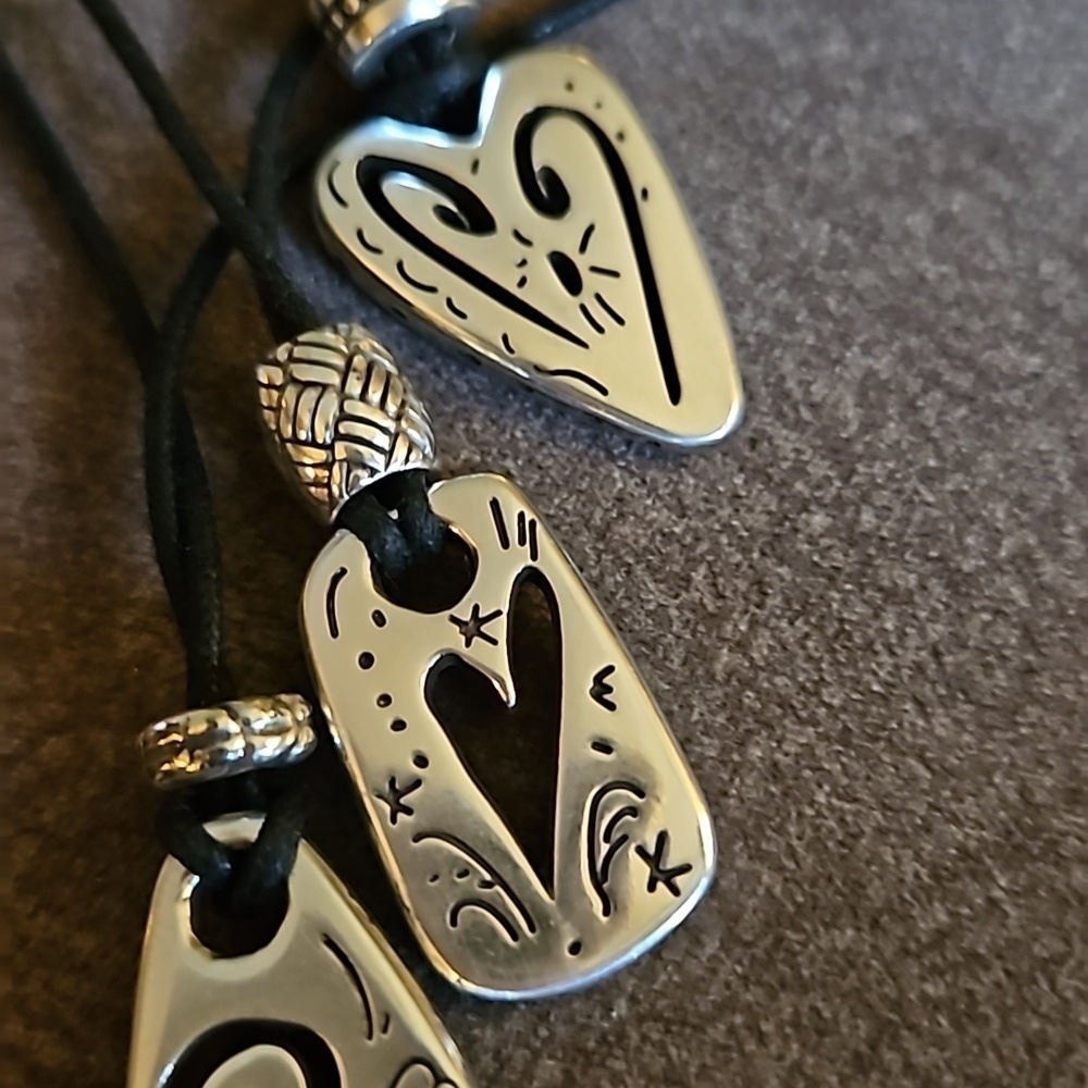BRIGHTON Brazilian Hearts Triple Cord Sautoir Lariat Necklace - Picture 6 of 8